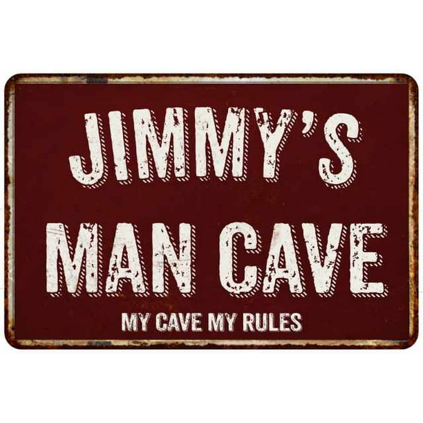 OTGM-0099 STOP JIMMY'S MAN CAVE Tin Rustic Sign Man Cave Decor Gift Ideas